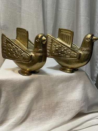 Pair mid century metal bird - metal,