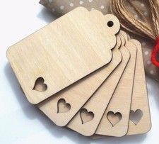 Wooden Luggage Tags Label Tags Jar Labels with Heart Cutout Curved Top Gift Tags
