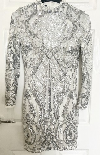 White and silver - silver, dress