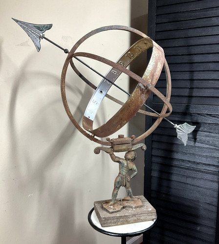 Large brass globe sundial - large, globe,
