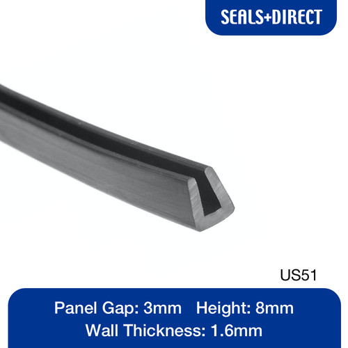 Rubber square channel - rubber, u