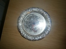 Vintage EPNS Art Nouveau mini pin dish. 9.9cm diameter.(E22)