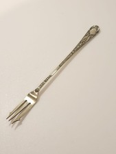 Silver Plated Pickle Fork Art Nouveau Style Ornate Pattern Vintage Single