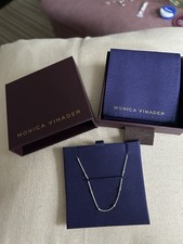 Monica Vinader Beaded Chain Bracelet Silver Adjustable New