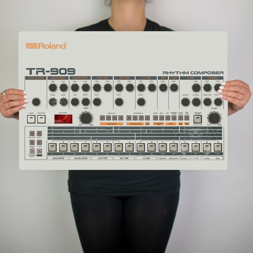 Tr909 drum machine retro synth - drum,