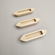 3x Wooden Boat Wood Boat Model Desktop Ornament DIY Projects Unfinished for Home