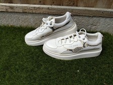 Ted Baker Size 8 women's White Trainers With Snake Skin Design Chunky Sole
