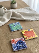 CLD Italy Vintage Ceramic Animal Tiles – Whale Pig Walrus