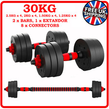 ZENO FITNESS 30KG DUMBELLS PAIR OF WEIGHTS BARBELL/DUMBBELL BODY BUILDING SET