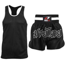 Boxing Vest & Shorts Set Men Gym Training Fitness Kick Top MMA Thai Boxing Set