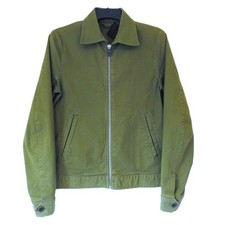 Diesel Black Gold Mens Jacket Small 46IT Olive Leather Detailing