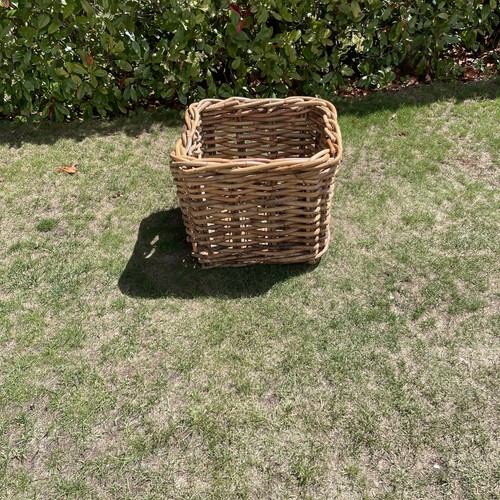 Large square wicker log basket - wicker,