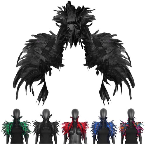 Gothic natural feather collar - natural,