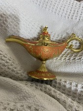 Enamelled ornament decoration enamelled gold genie lamp trinket holder gift