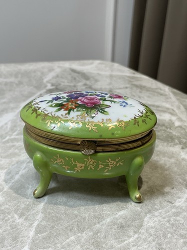 Vintage porcelain trinket box - vintage,