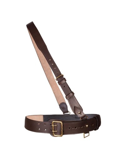 Sam browne belt brown - brown, genuine