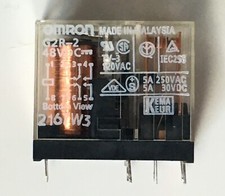 OMRON G2R-2, DPDT PCB  Mount/ Plug-In Relay, 48VDC Coil, 5A 250VAC, 5A 30VDC,