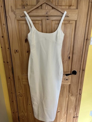 Zara white fitted midi dress - zara,