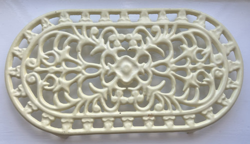Vintage cast iron oval - cast, trivet