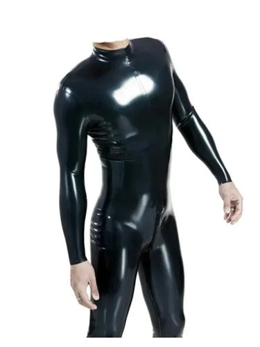 Men 100 latex catsuit black - catsuit,