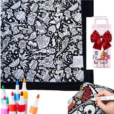 DIY Coloring Blanket with Markers -Color Your Own Blankets Cozy Home Decor IdeaL