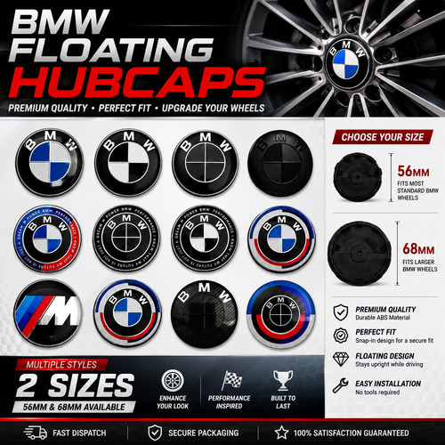Bmw floating wheel centre caps - bmw,