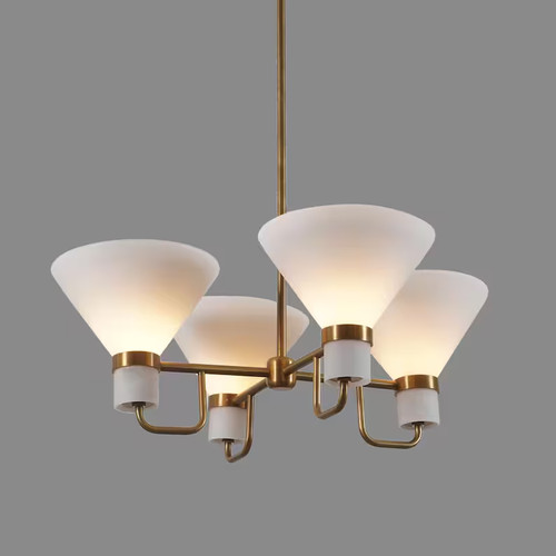 Modern brass four light glass - brass,