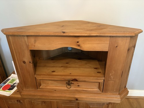 Rustic pine corner unit - rustic, tv
