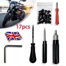 17PCS Outer Tire Puncture Repair Kit Mushroom Plug Tool Motorcycle Scooter Bike~