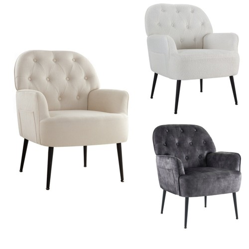 Mid century armchair linen - armchair,