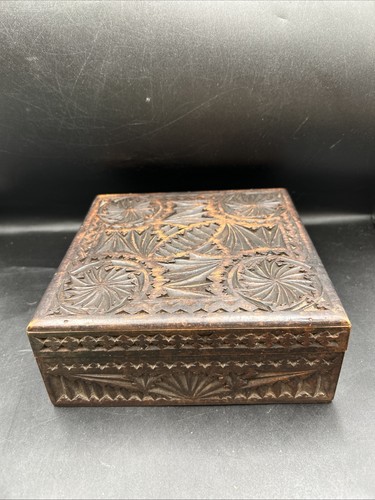 Vintage heavily carved wooden - vintage,