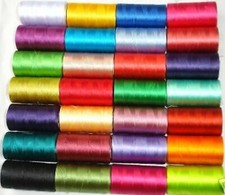 30 x Spools of sewing machine silk art embroidery threads, 30 Different Colours