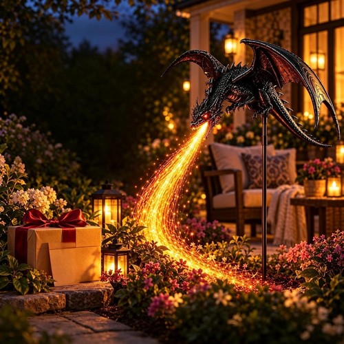 Solar dragon fire garden light - solar,