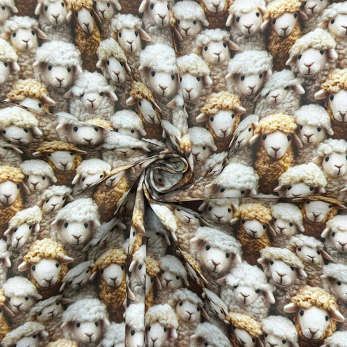 Sheep polycotton digital - sheep, print