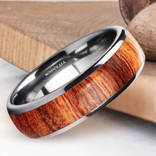 6mm Unisex KOA Wood Inlay