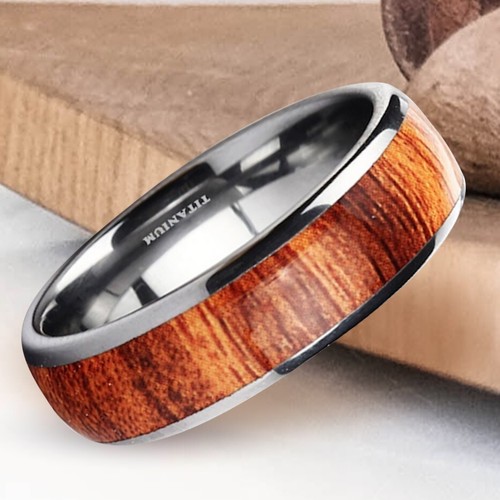 6mm unisex koa - wood, inlay