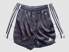 Vintage—Adidas—Black—Mens—Shiny—Nylon—Soccer—Football—Shorts—Glanz—Silky—Chav
