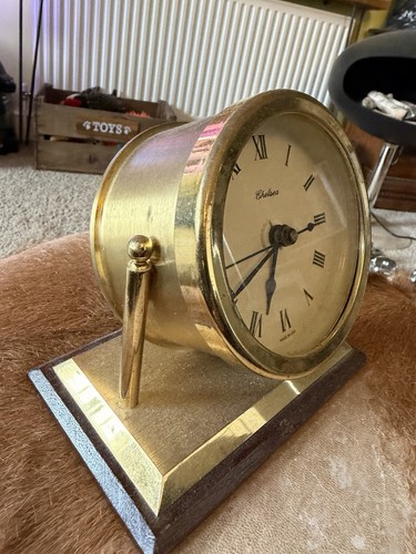Chelsea brass desk clock - desk,