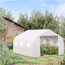 Walk-In Polytunnel Greenhouse Garden Growhouse w/ Roll Up Door 4.5 x 3 x 2 m