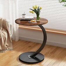 C Shaped Side End Table Coffee Snack Living Room Bedside Under Sofa Metal Frame+