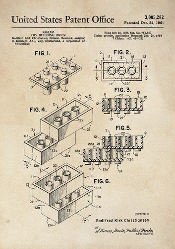 Patent print lego brick - patent,