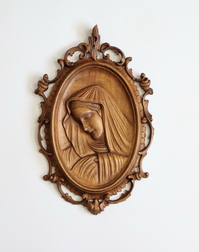 Vintage carved wooden wall - vintage,