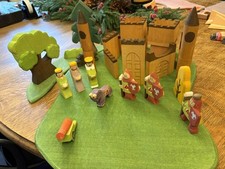 Woodland Fantasies Wooden Play Toy in wood Box castle Hand Crafted