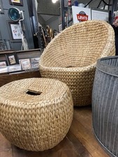 Vintage Wicker Egg Chair and