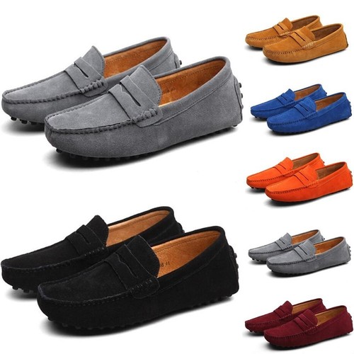 Men loafers suede - suede, leather