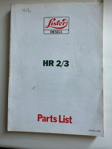Lister diesel hr2 parts list - lister,