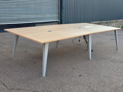 Oak effect boardroom table - effect,