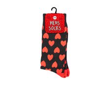 Mens Heart Socks Valentines Day One Size Fits Size UK 6-10 Romantic Gift For Him