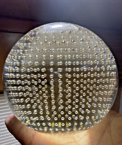 Vtg crystal ball blown glass - vtg,