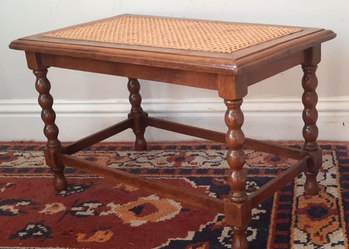 Vintage oak duet bench stool - vintage,